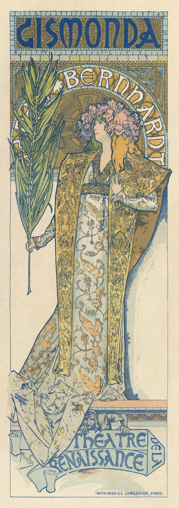 Alphonse Mucha - Poster for Victorien Sardou's Gismonda starring Sarah Bernhardt